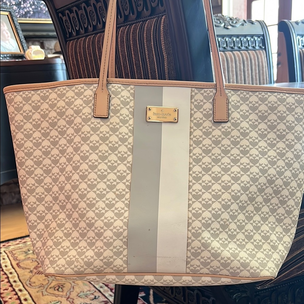 Michael Kors Grey and off-white Tote Bag